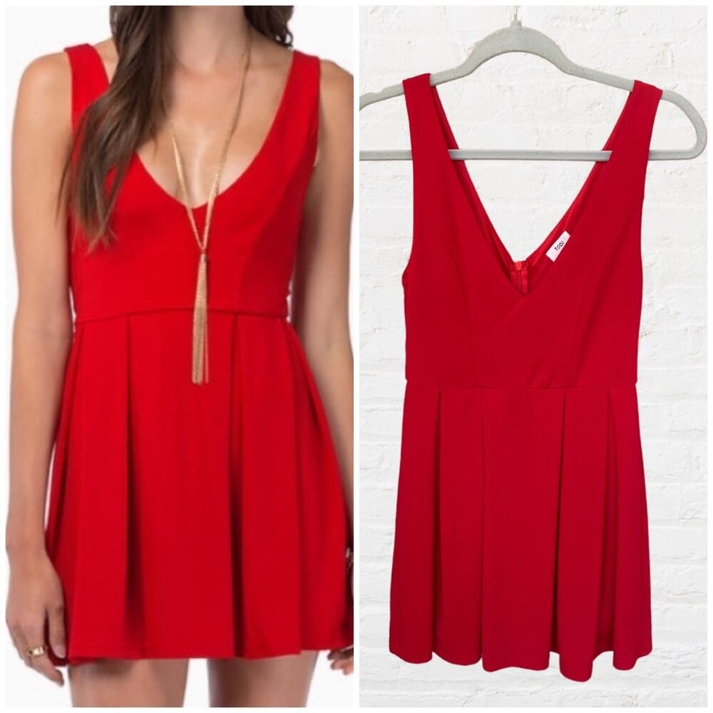 Tobi red skater dress
